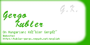 gergo kubler business card